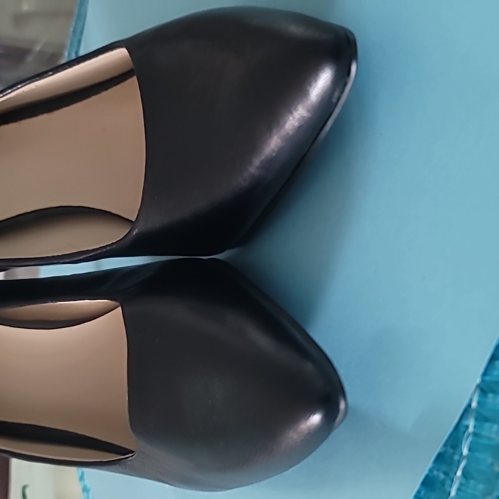 Nine West Women's Shoes Black Leather Sz 8.5 Heels Sleek Professional Career - Picture 4 of 12